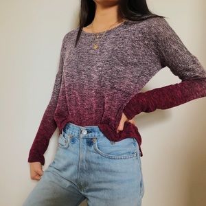 Foreign Exchange Purple Knit Ombre Sweater